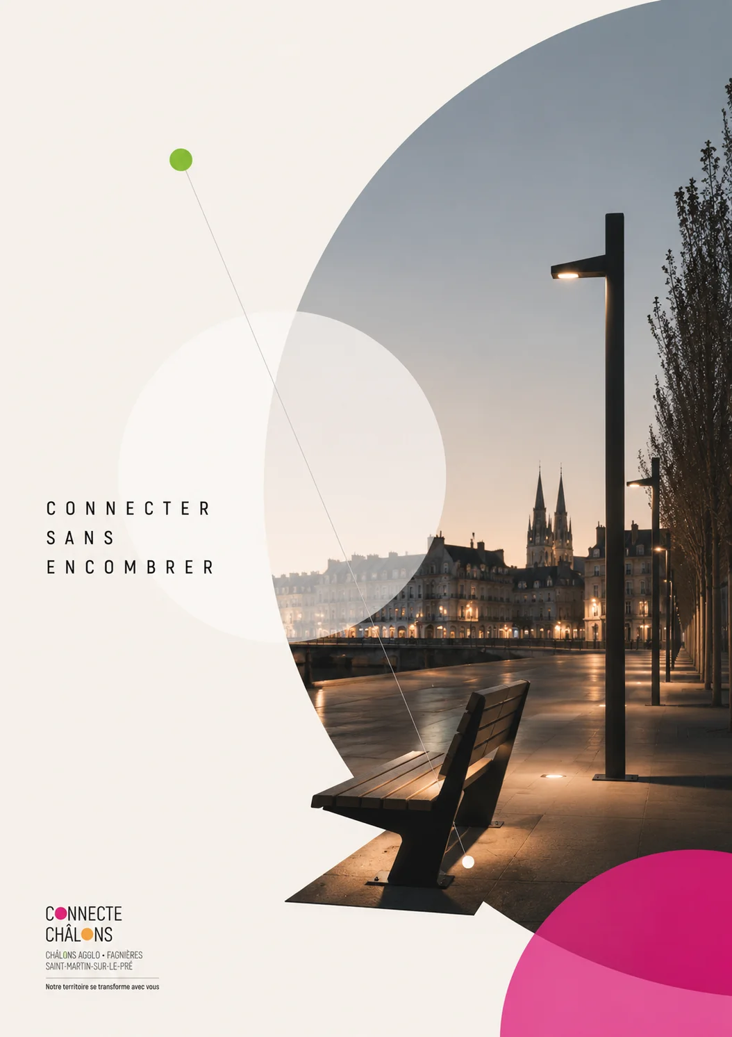Affiche Connecter sans encombrer, quais nocturnes