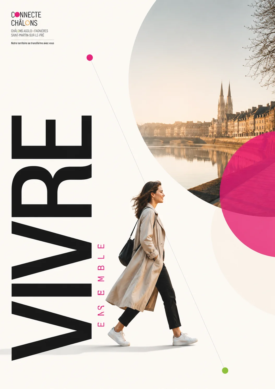 Affiche Vivre ensemble, femme et cathédrale