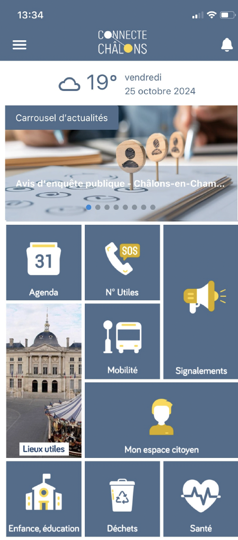 Interface application avant refonte