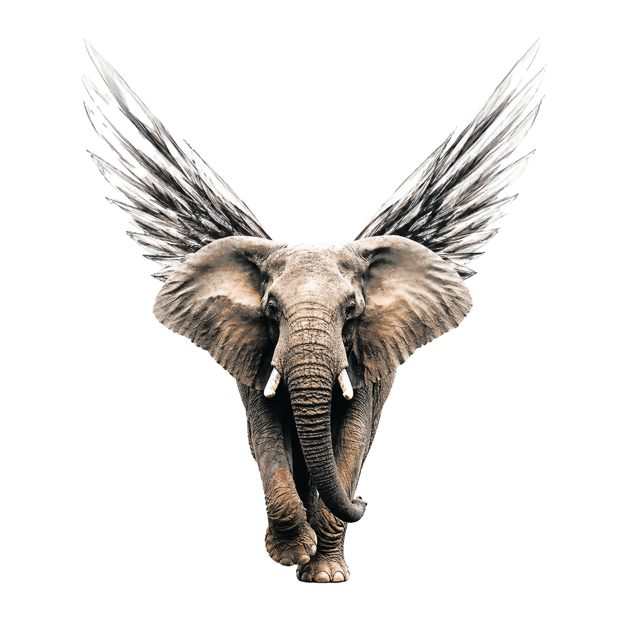 Éléphant ailé, emblème agence RJS