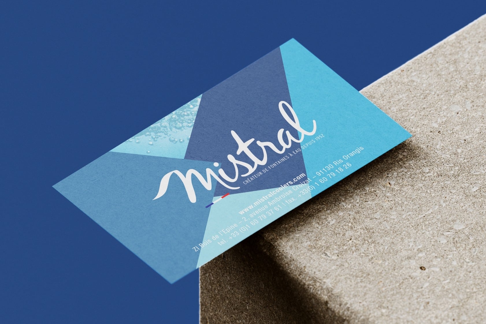 Mistral exemple de mock up sur un carte de visite